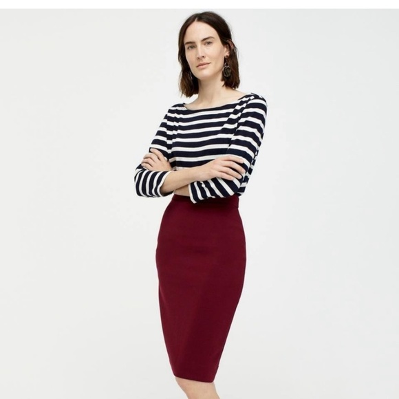 COPY - Jcrew wool skirt red burgundy Full length size 14 - Picture 1 of 3